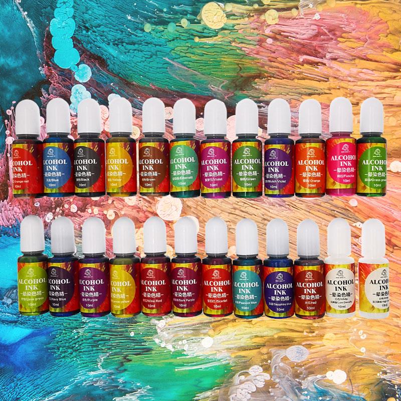 Resin Art Alcohol Ink - 24 Color 10ml Art Ink Alcohol