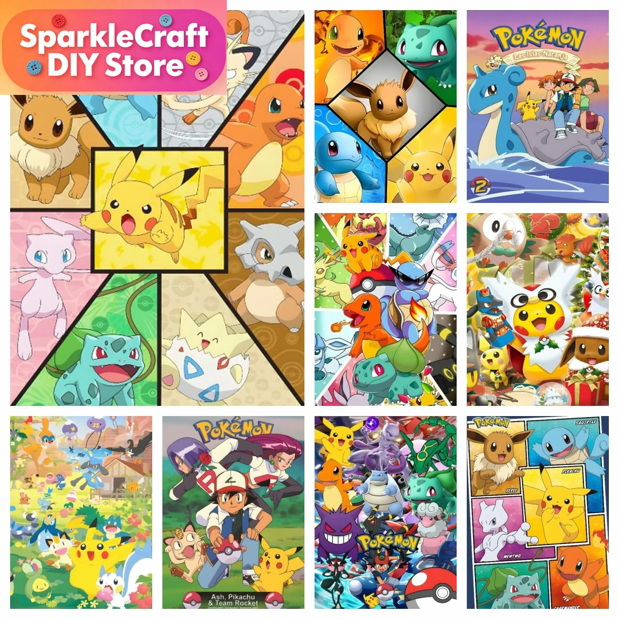 Resin Art For Beginners - 1pc frameless Cartoon Pokemon Anime Diamond