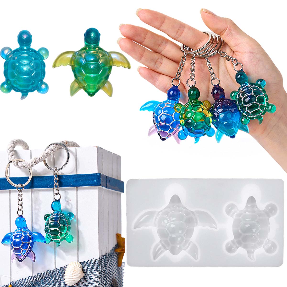 Resin Art Uv - 3D Sea Turtle Keychain Silicone Mold