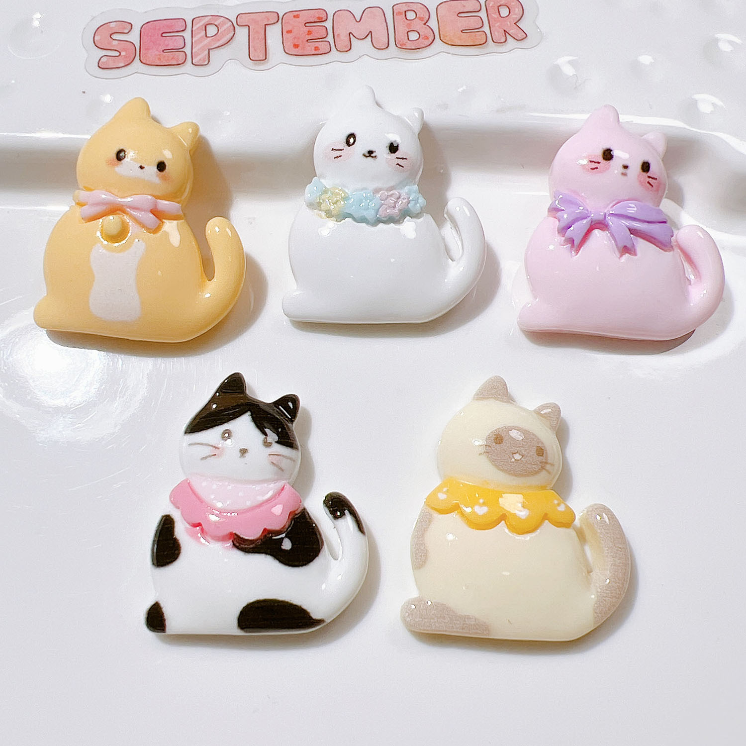 10/20Pcs Cute Bowknot Cat Flat - đánh giá và giá Resin Art Earrings Material