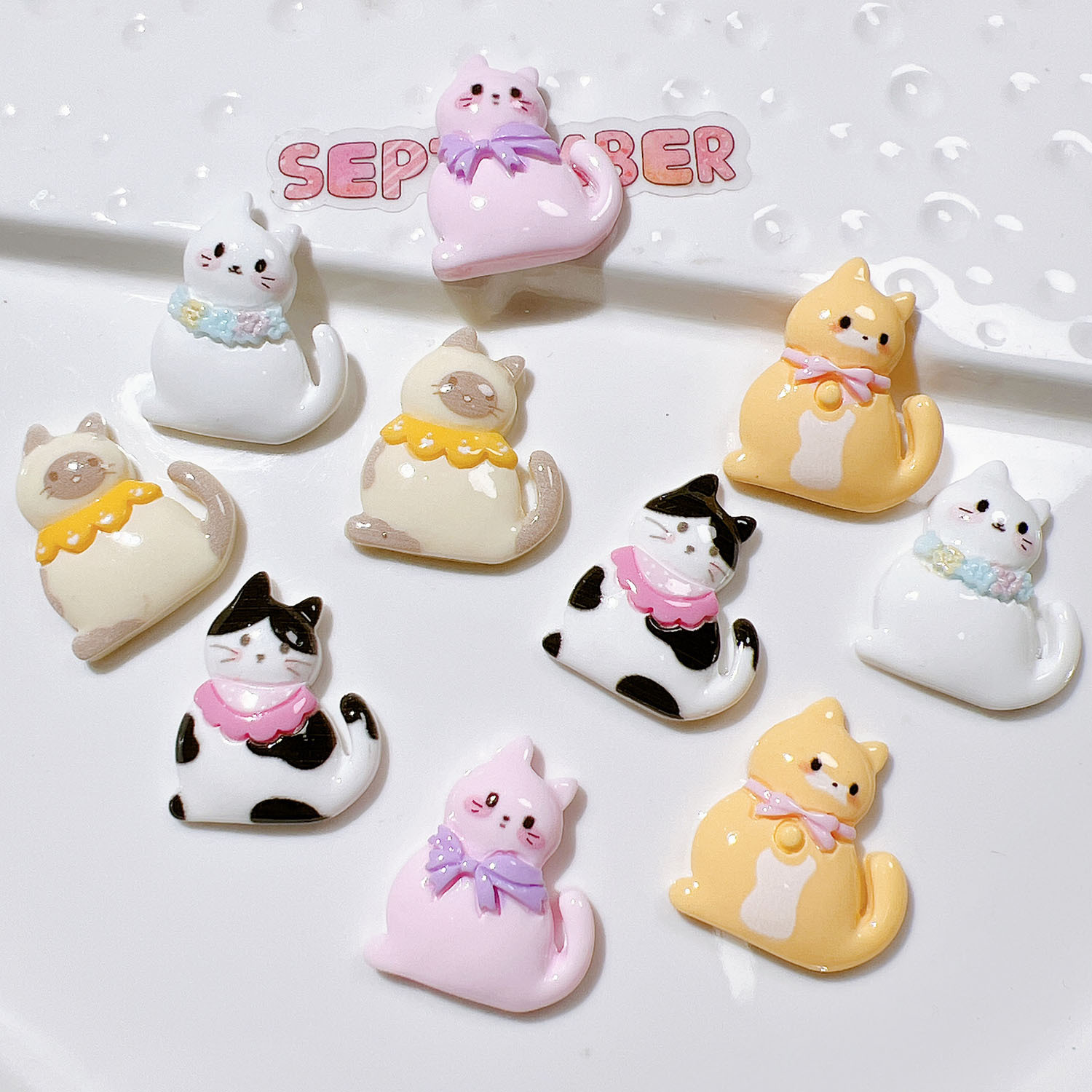 10/20Pcs Cute Bowknot Cat Flat - đánh giá và giá Resin Art Earrings Material