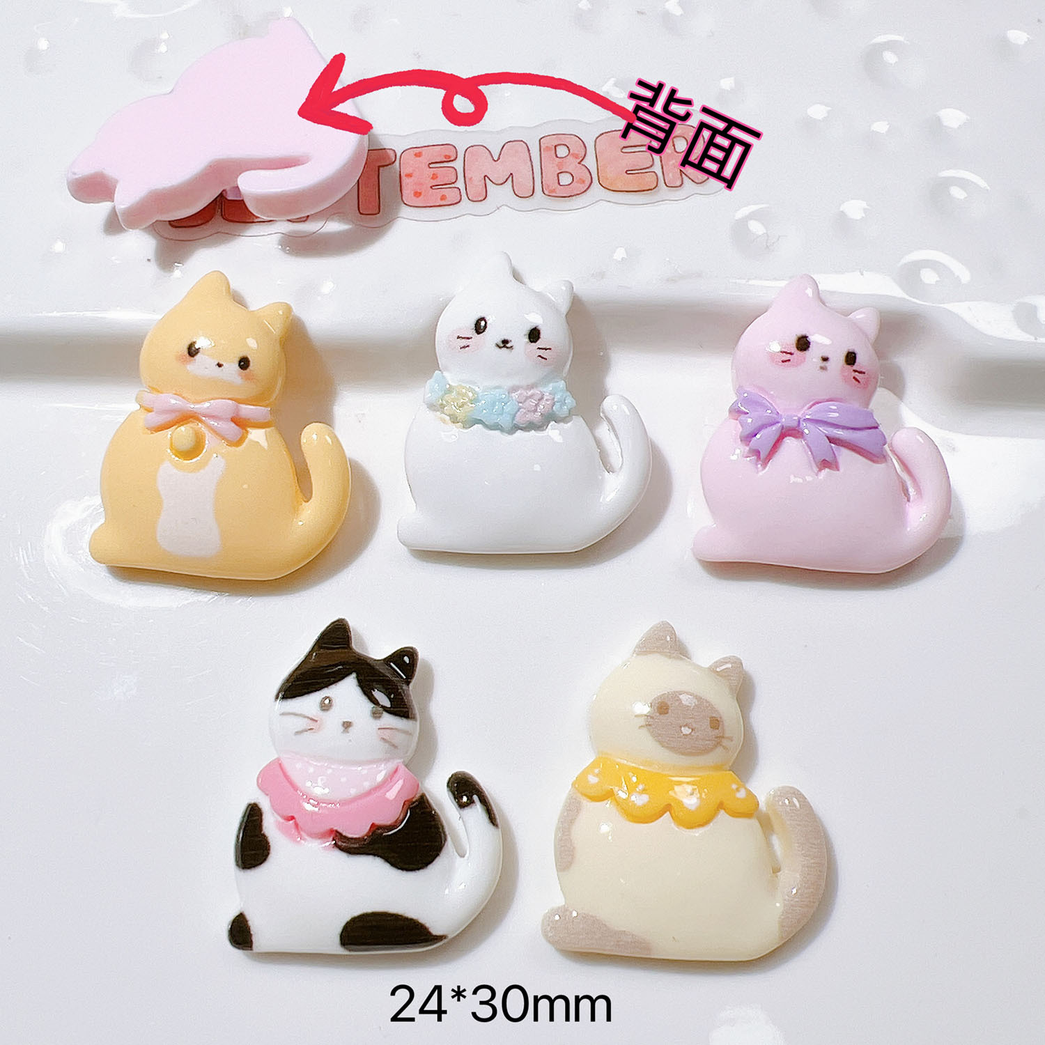 10/20Pcs Cute Bowknot Cat Flat - đánh giá và giá Resin Art Earrings Material