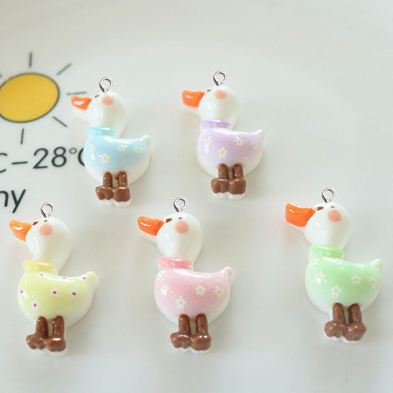 10Pcs Cute Glossy Glitter Duck - đánh giá và giá Resin Art Earrings Material