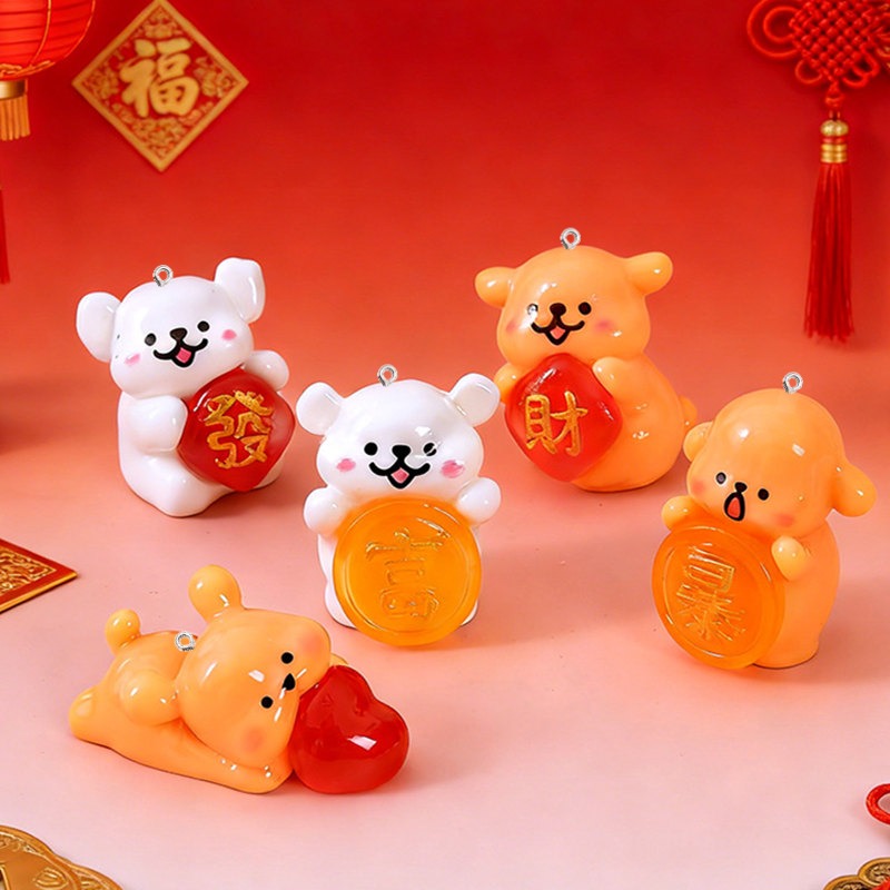 5Pcs Cartoon Dog Resin Charms  - đánh giá và giá Resin Art Earrings Material