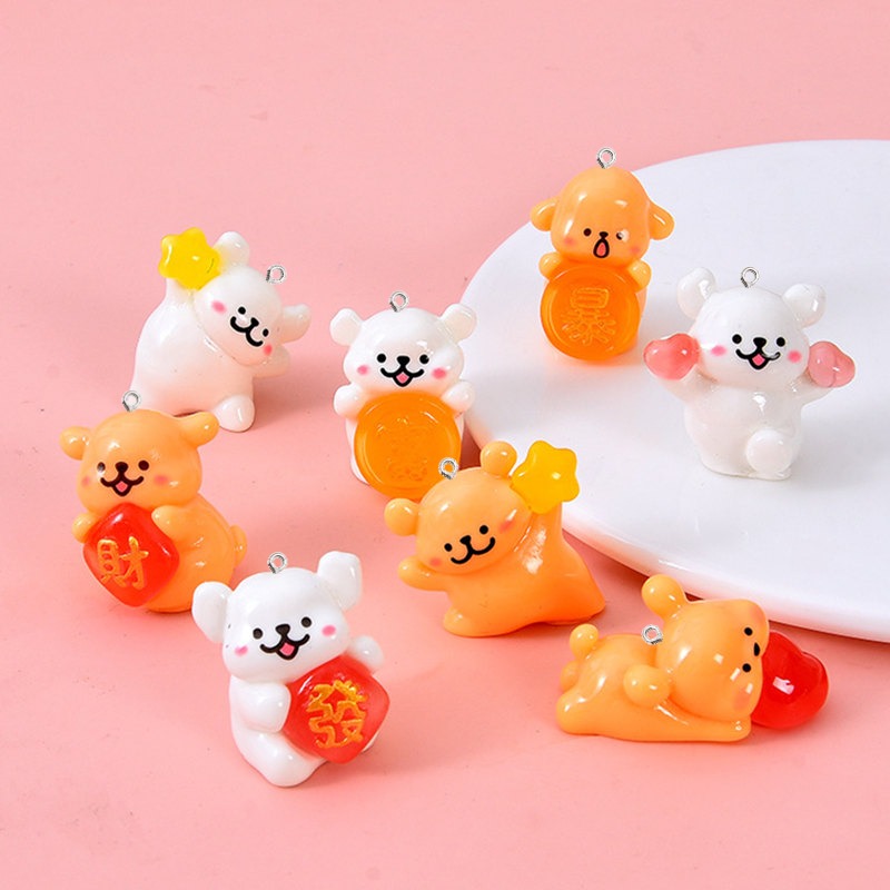 5Pcs Cartoon Dog Resin Charms  - đánh giá và giá Resin Art Earrings Material