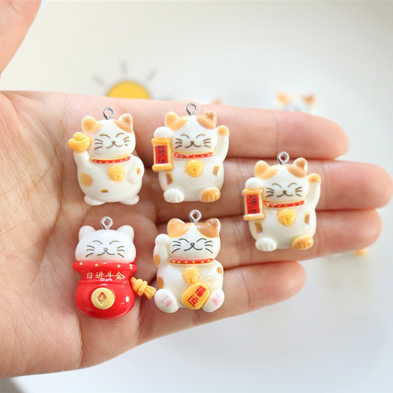10Pcs Cute Glossy Cat Resin Sm - đánh giá và giá Resin Art Earrings Material