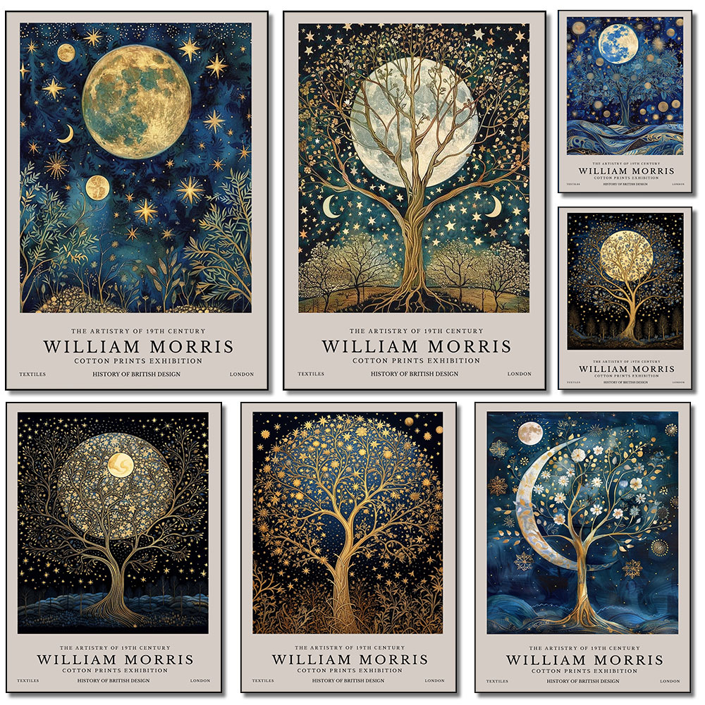 Retro William Morris Moon and  - đánh giá và giá Resin Art Studio