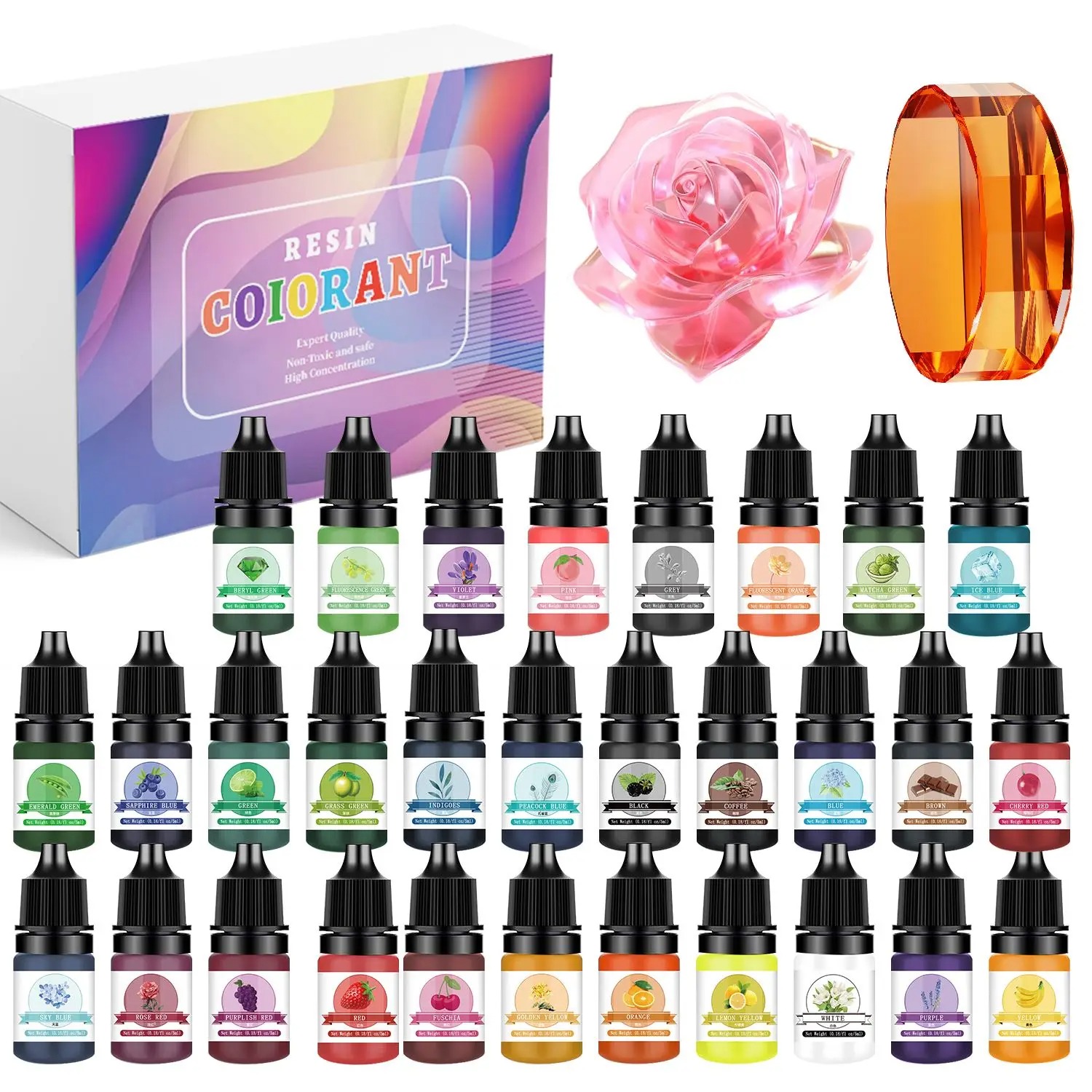 30Colors 5ml Epoxy Resin Pigme - đánh giá và giá Resin Art Uv