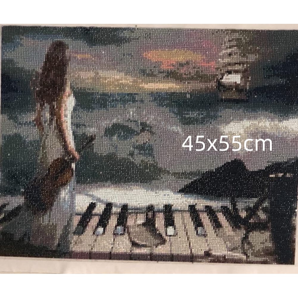 Girl Playing Piano DIY 5D Diam - đánh giá và giá Resin Art Studio