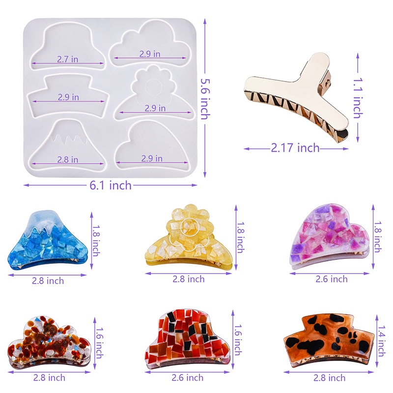 Vuốt Tóc Kẹp Nhựa Silicon Khuô - đánh giá và giá Resin Art Uv