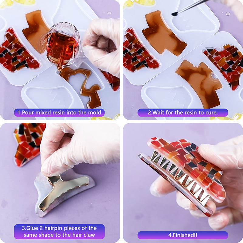 Vuốt Tóc Kẹp Nhựa Silicon Khuô - đánh giá và giá Resin Art Uv