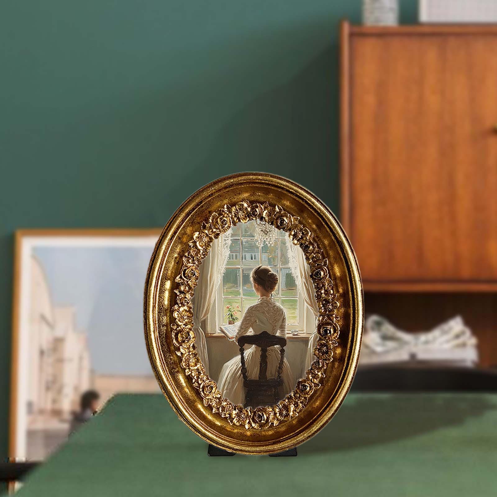 Vintage Oval Photo Frame 5.8x7 - đánh giá và giá Resin Art Studio
