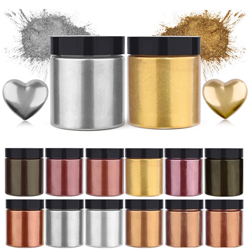 50g Shimmer Metallic Gold Silv - đánh giá và giá Resin Art Uv