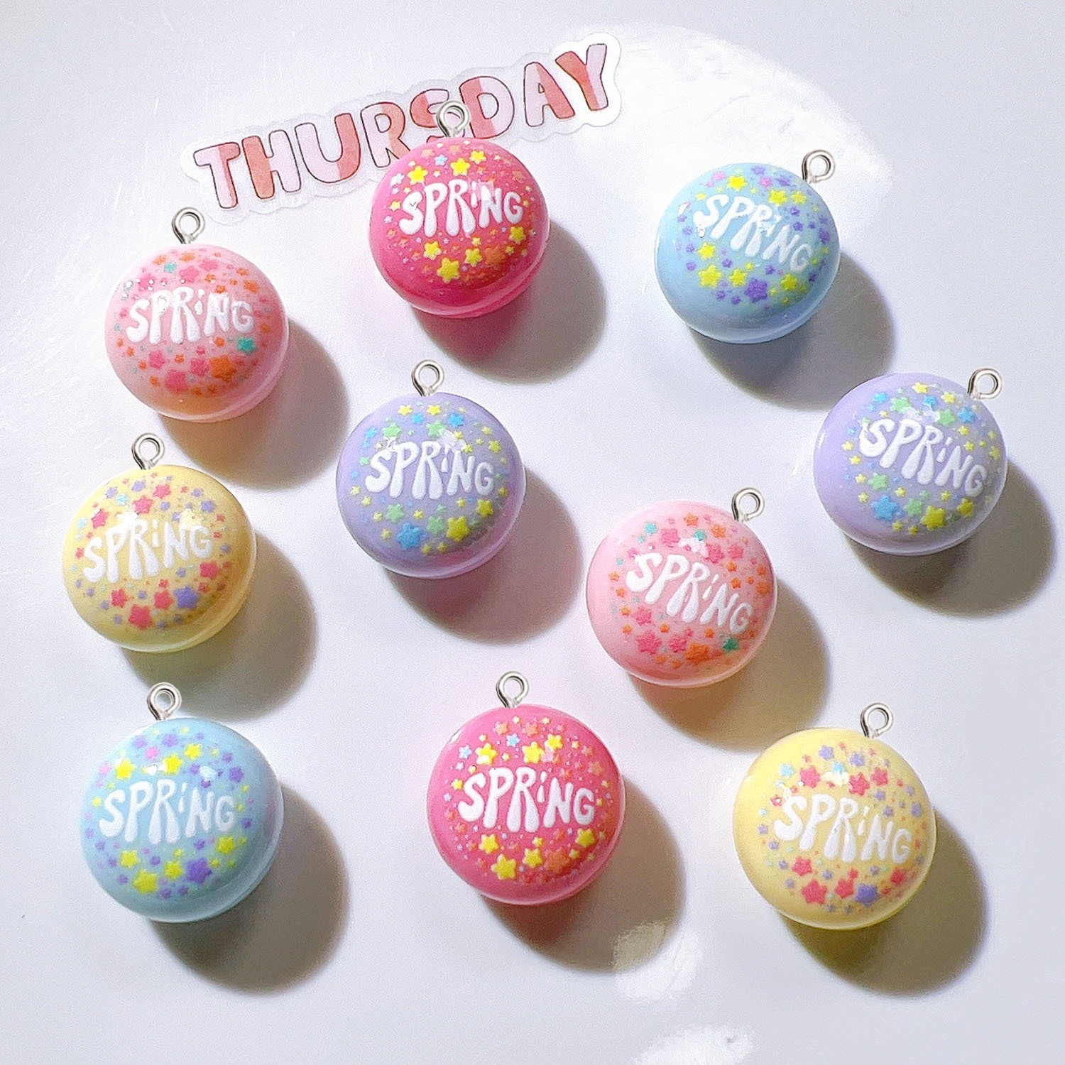 10Pcs Circular Planar Resin Ch - đánh giá và giá Resin Art Earrings Material