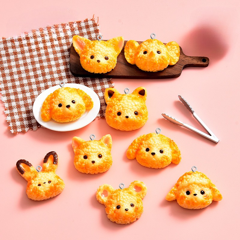 10Pcs Cartoon Biscuits Dog Res - đánh giá và giá Resin Art Earrings Material