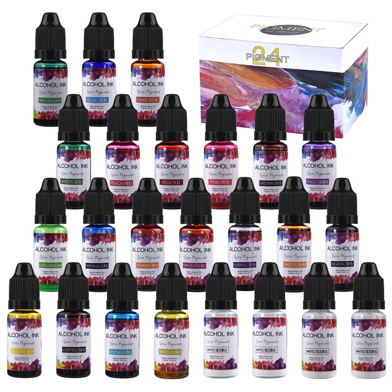 1 Bộ Nhựa Dính Sắc Tố Bộ Nghệ  - đánh giá và giá Resin Art Alcohol Ink